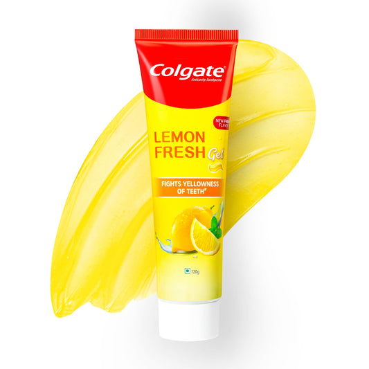 Colgate gel frente del empaque mostrando 120 g y beneficio refrescante