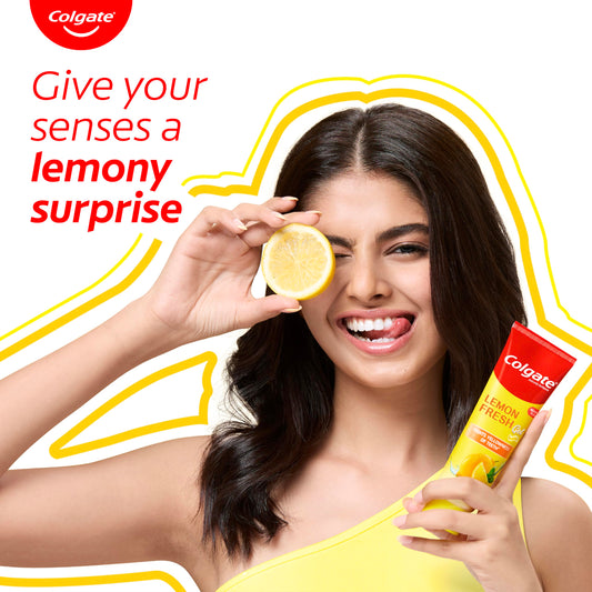 Colgate gel textura en tubo abierto que muestra consistencia en gel