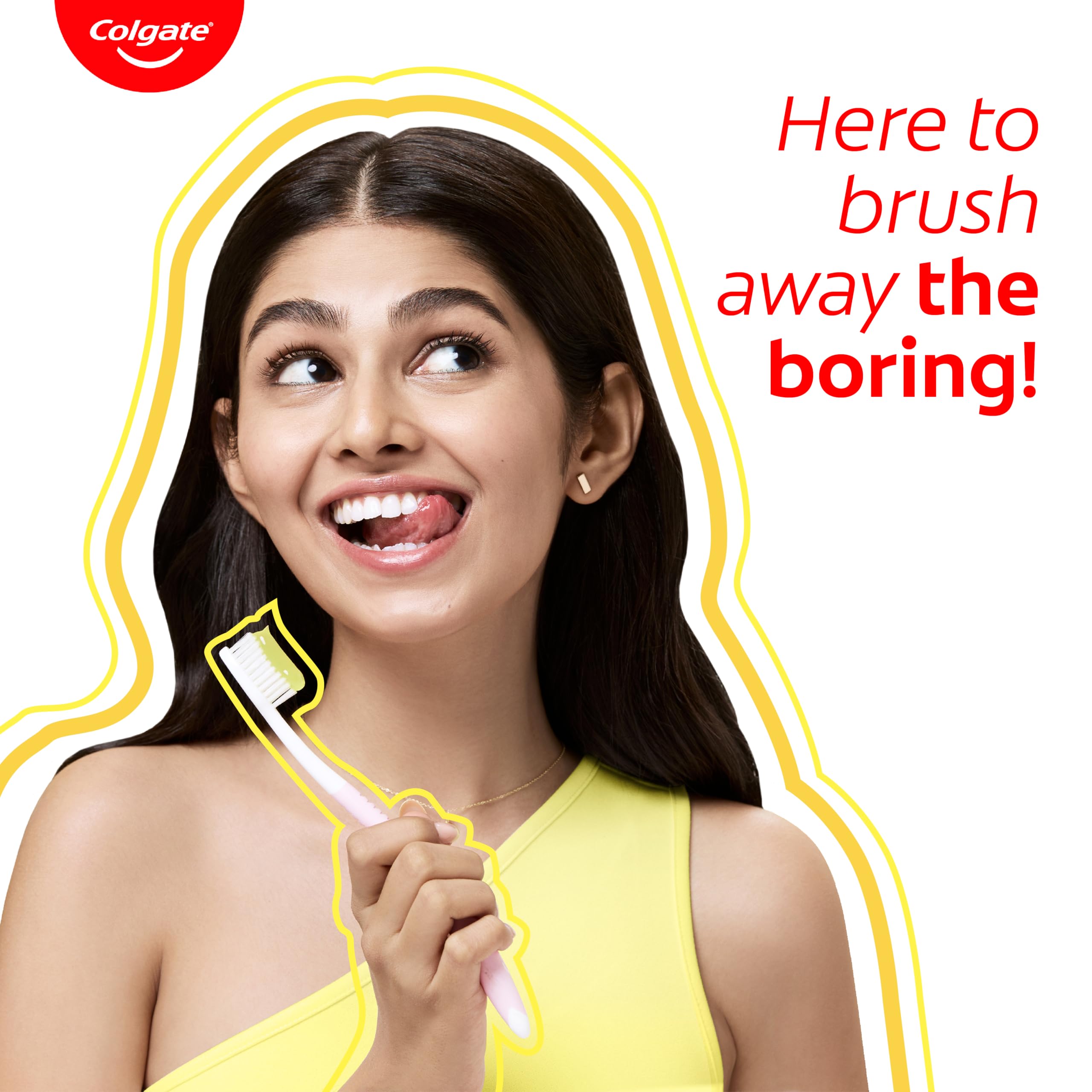 Colgate uso del gel al cepillado en mano para limpieza eficaz