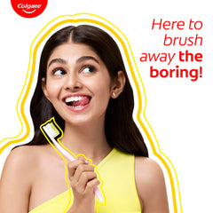 Colgate uso del gel al cepillado en mano para limpieza eficaz