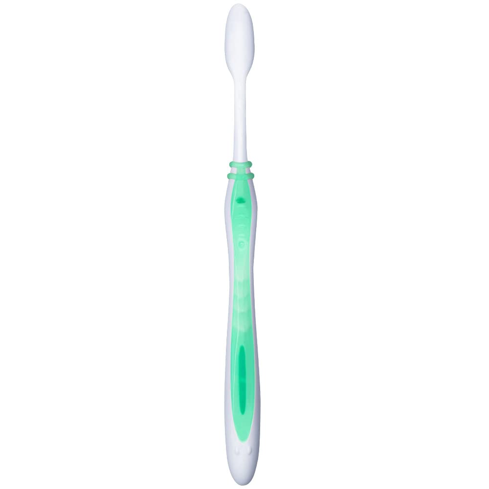Colgate mango curvado sujetado con mano para mayor ergonomía