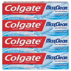 Colgate Max Clean frente del tubo mostrando la etiqueta y beneficios