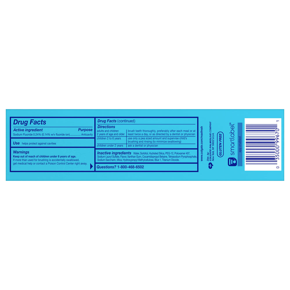 Colgate Max Clean espuma densa en primer plano que facilita la limpieza interdental