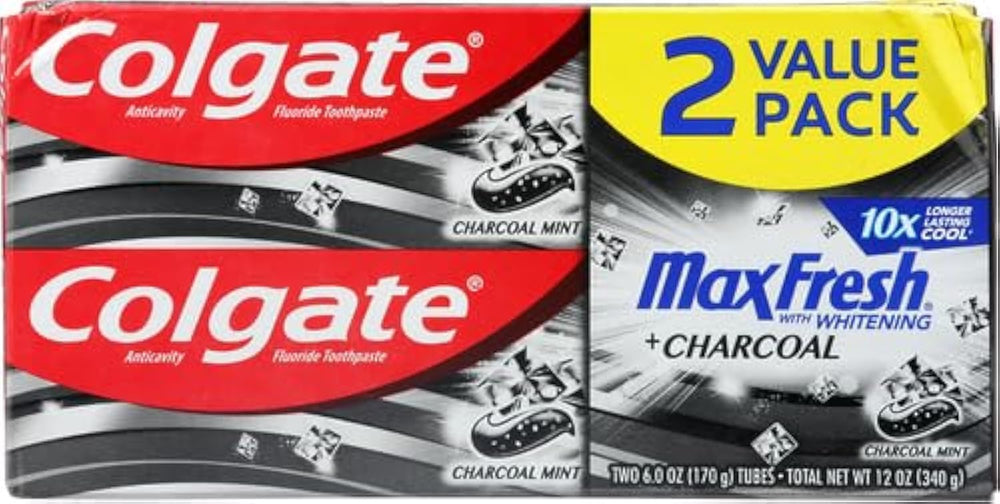 Colgate Max Fresh frontal del empaque mostrando el producto y beneficios