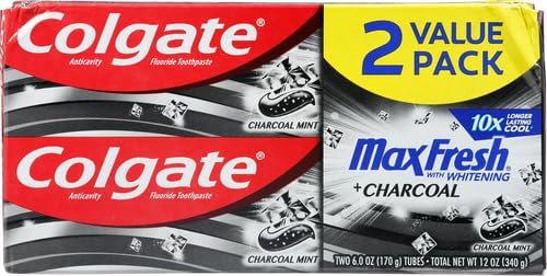 Colgate Max Fresh tubo abierto con pasta visible para aplicación fácil
