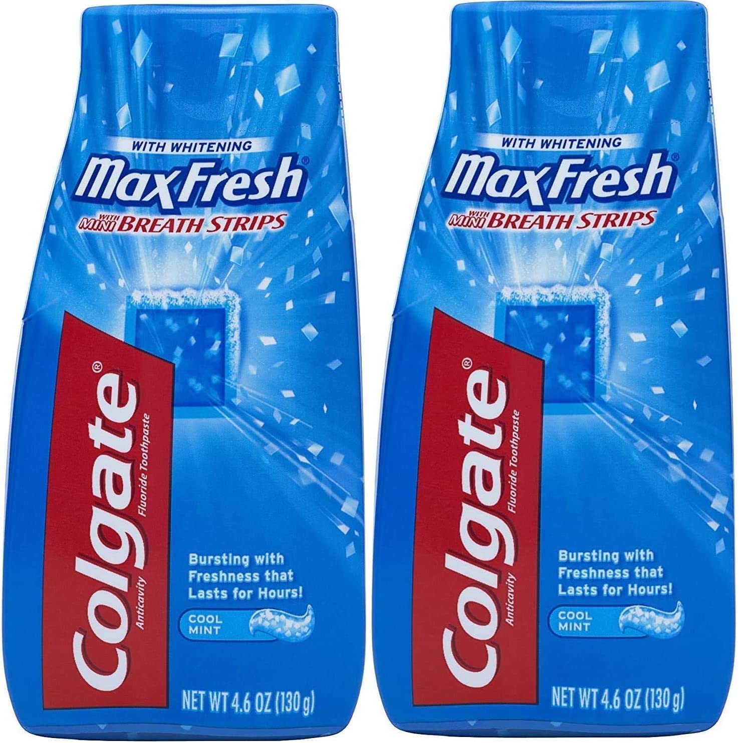 Colgate Max Fresh frente del empaque mostrando marca y beneficios de frescura