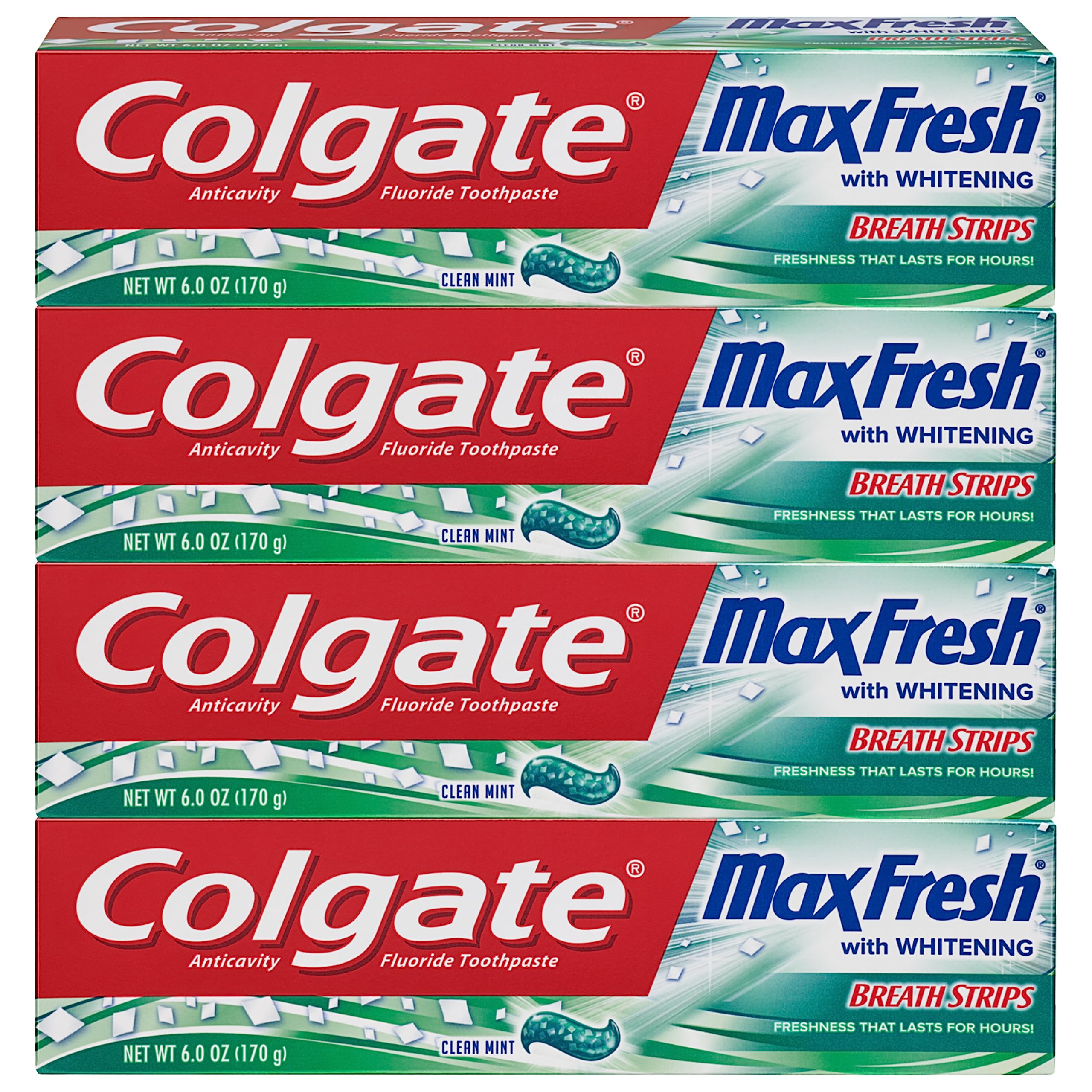 Colgate Max Fresh envase frontal mostrando marca y beneficio de frescura