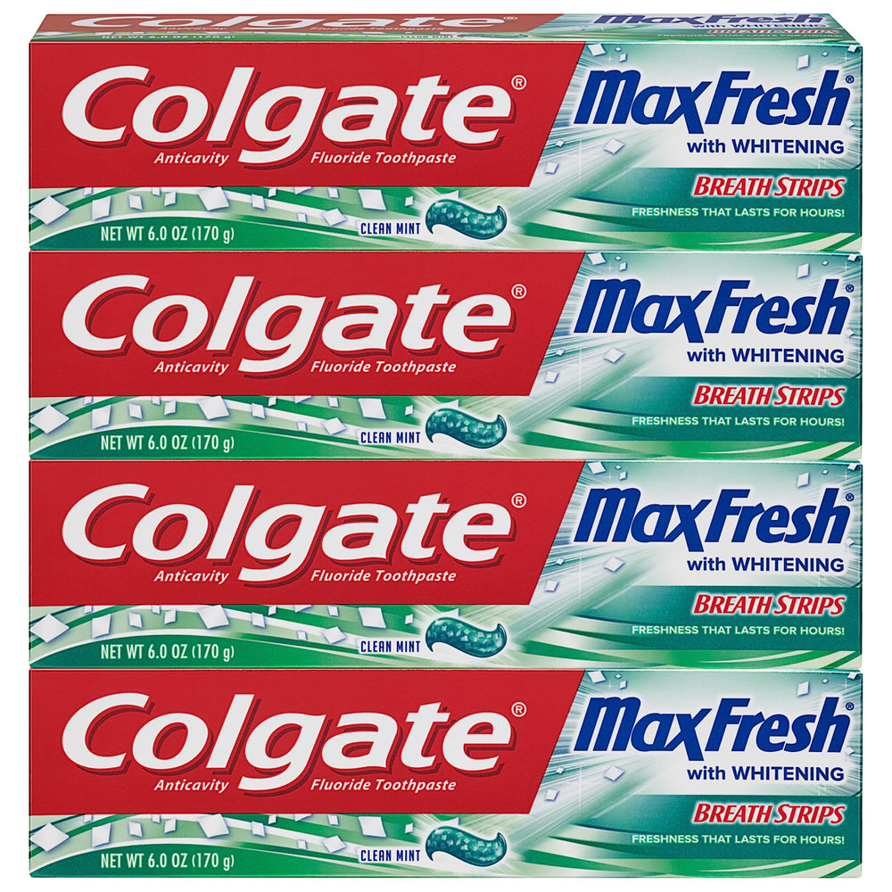 Colgate Max Fresh envase frontal mostrando marca y beneficio de frescura