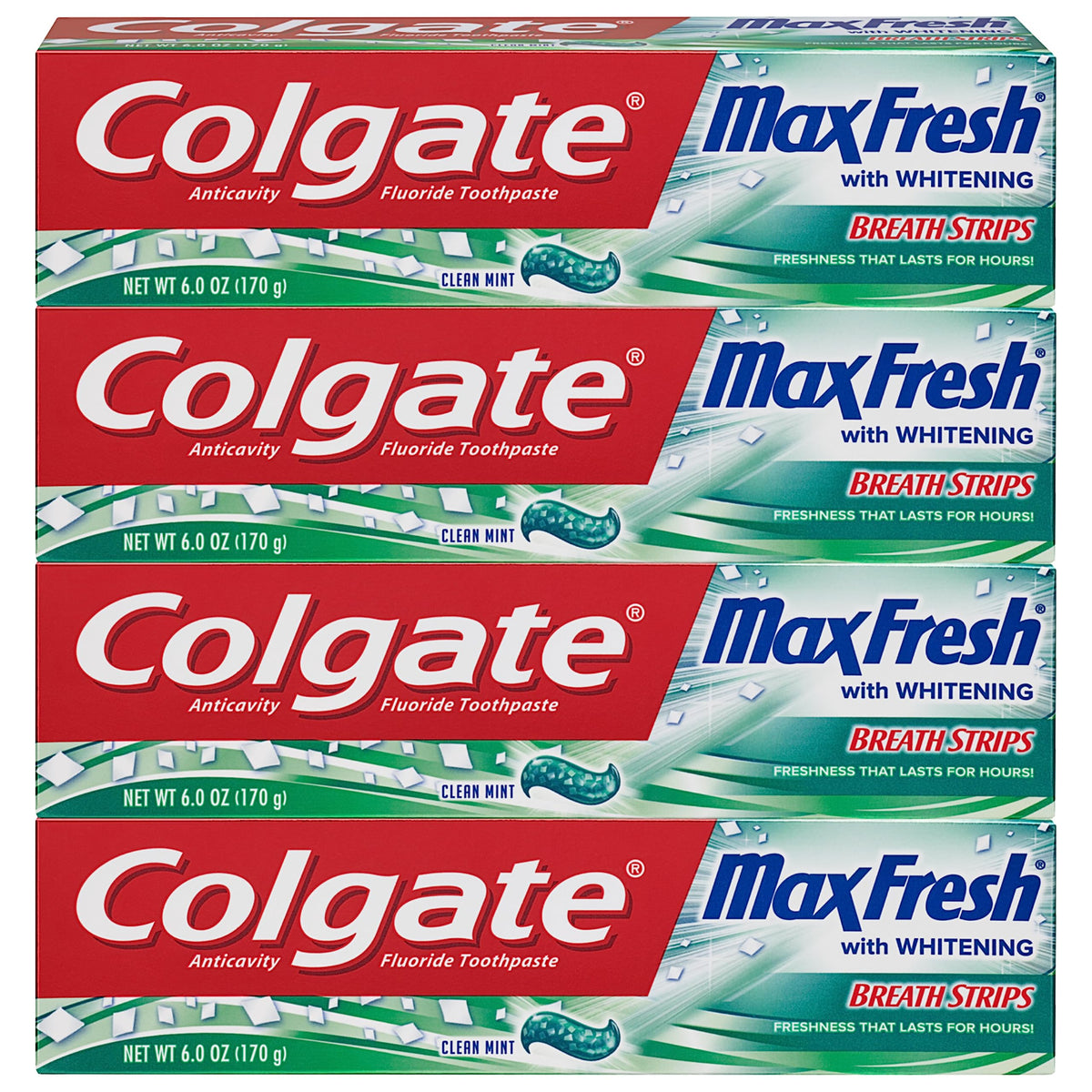 Colgate Max Fresh envase frontal mostrando marca y beneficio de frescura