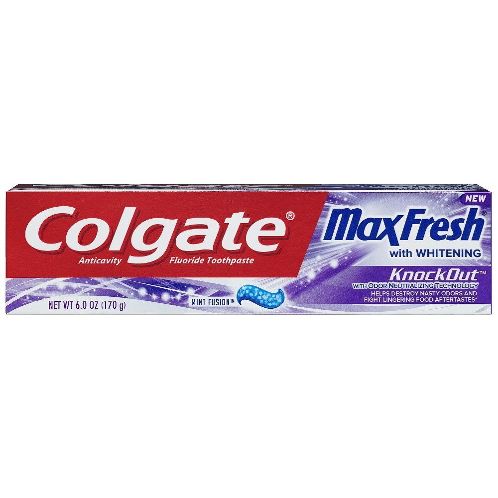 Colgate Max Fresh textura de la pasta con perlas mentoladas, limpieza efectiva