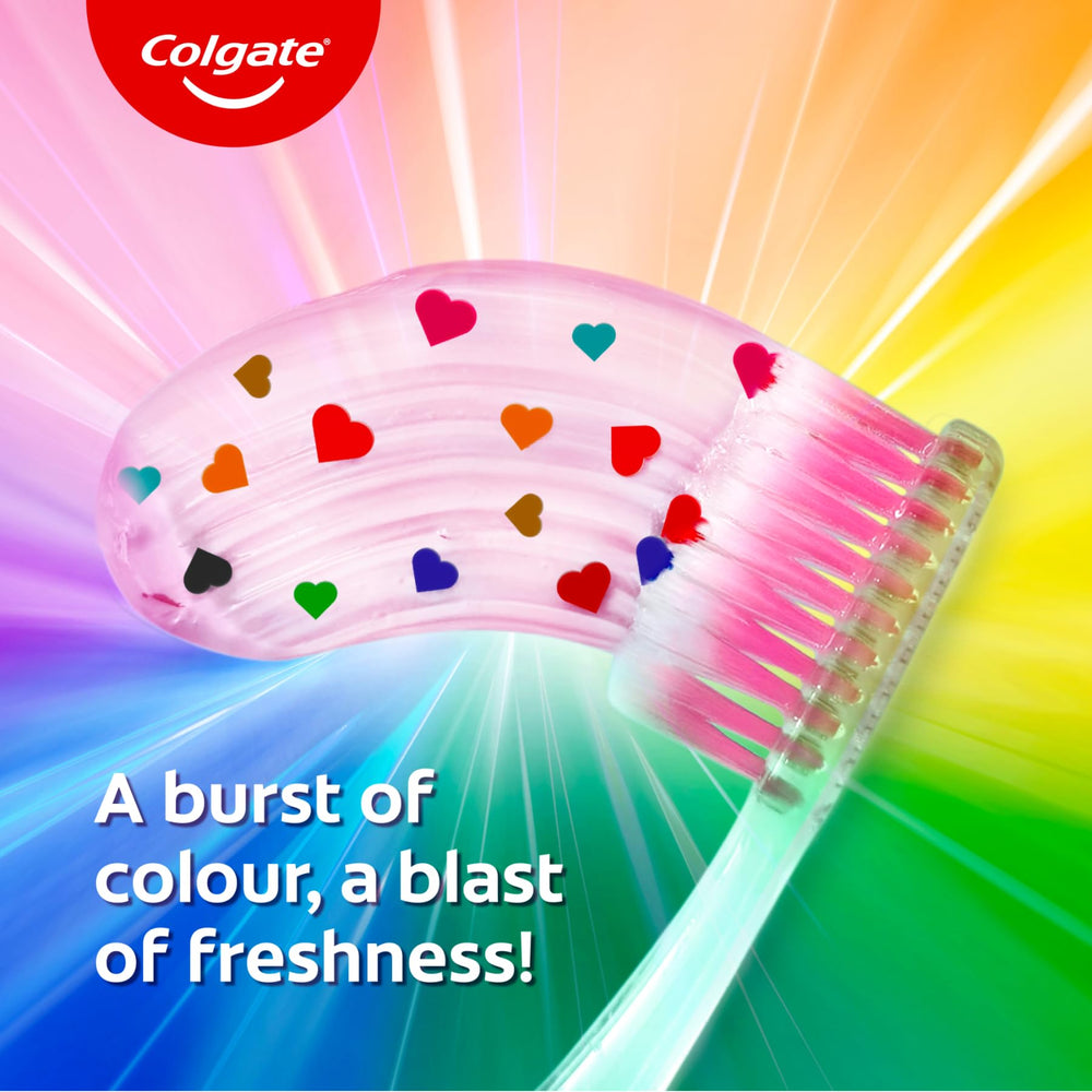 Colgate MaxFresh junto a regla y moneda mostrando el tamaño práctico