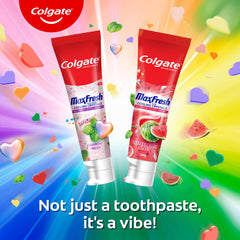 Colgate MaxFresh etiqueta con lista de ingredientes y beneficios claros