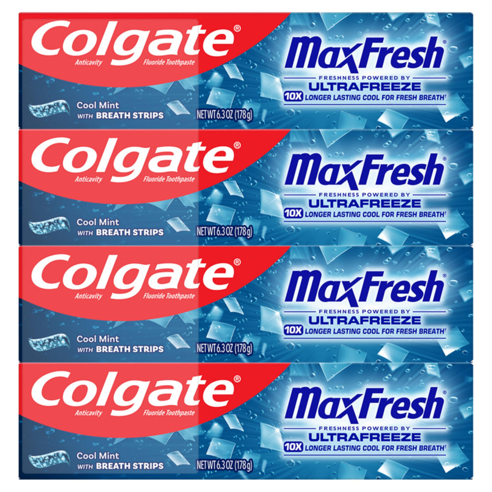 Colgate MaxFresh frente del empaque mostrando fresco y ahorro