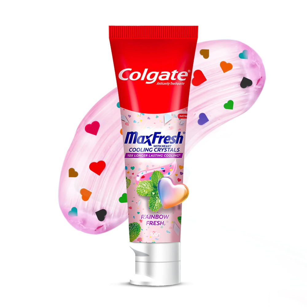 Colgate MaxFresh frente del empaque mostrando diseño y beneficio frescura