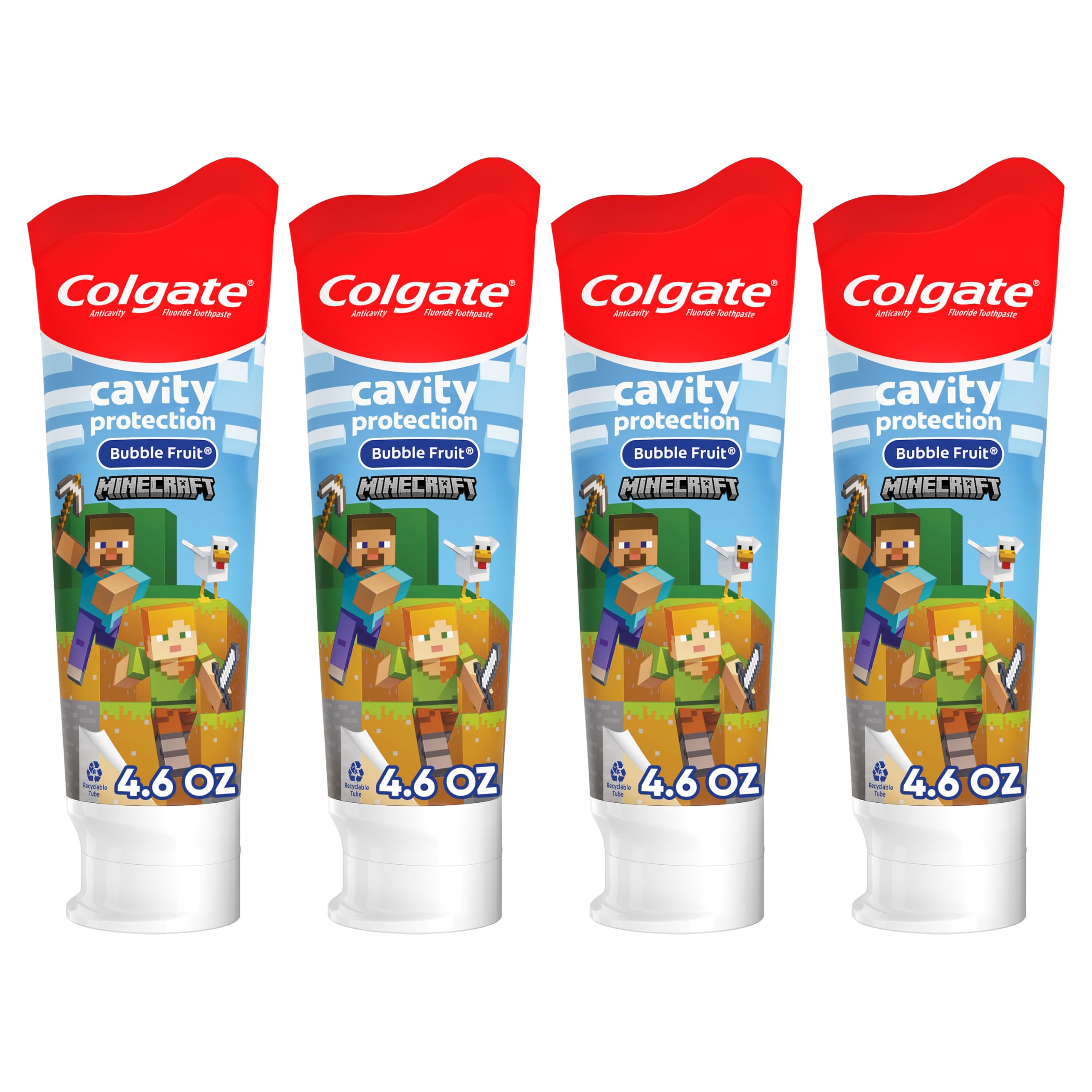 Colgate frente del empaque Minecraft que atrae niños y facilita elección