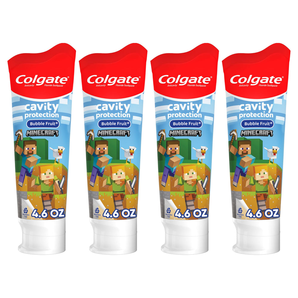 Colgate frente del empaque Minecraft que atrae niños y facilita elección