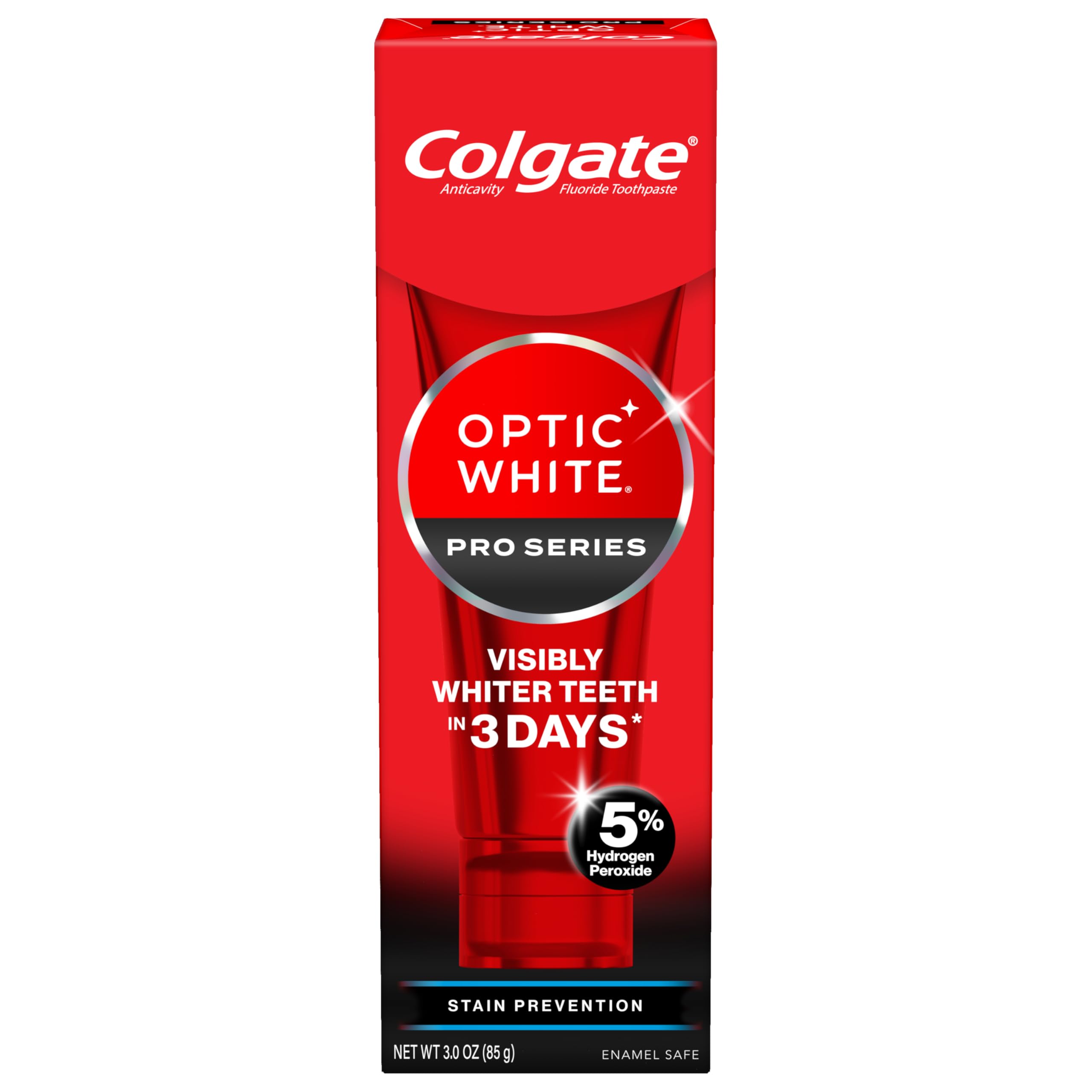 Colgate lista de componentes mostrando flúor y beneficios protectores