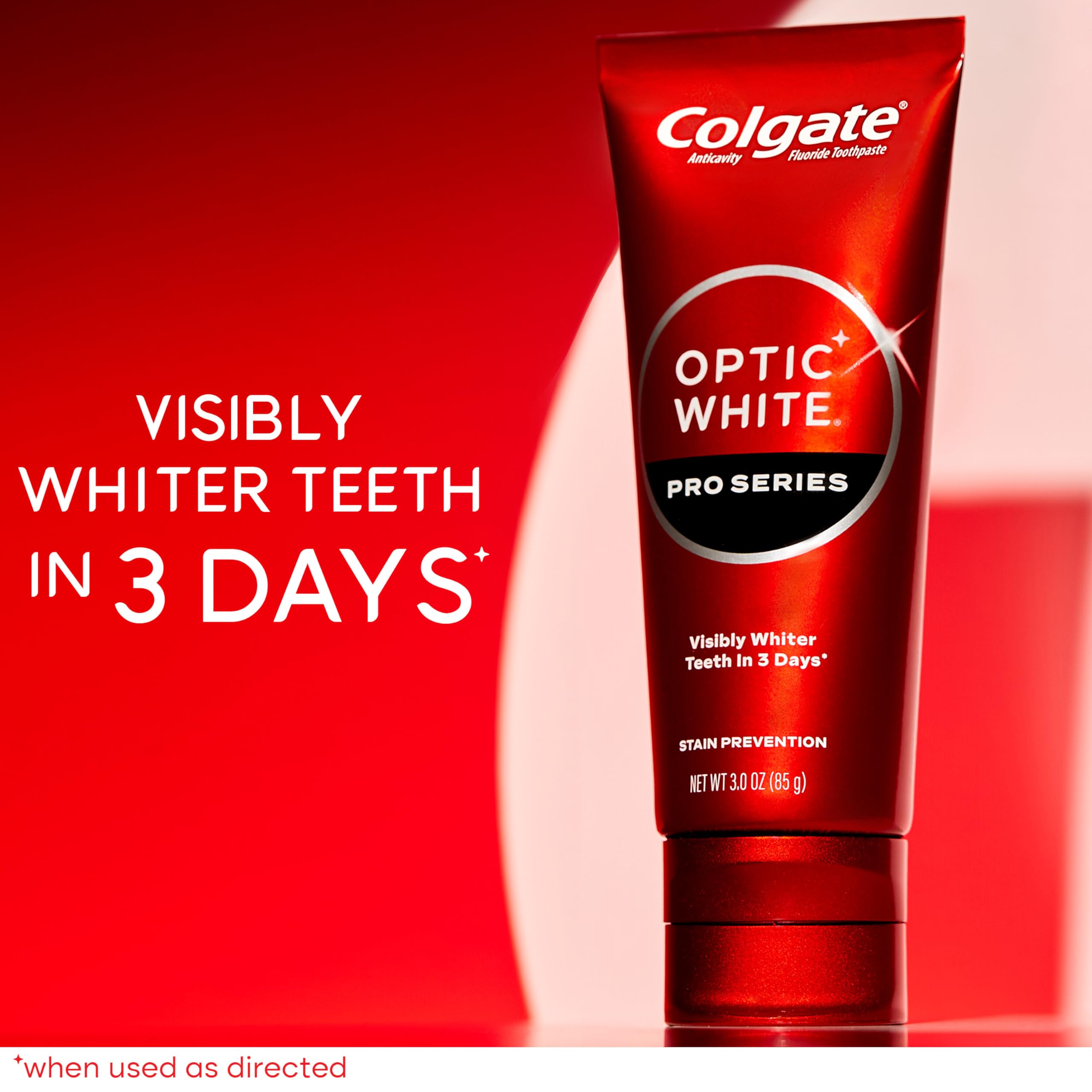 textura cremosa de Colgate Optic White Pro Series destacando la fórmula con peróxido para limpieza profunda