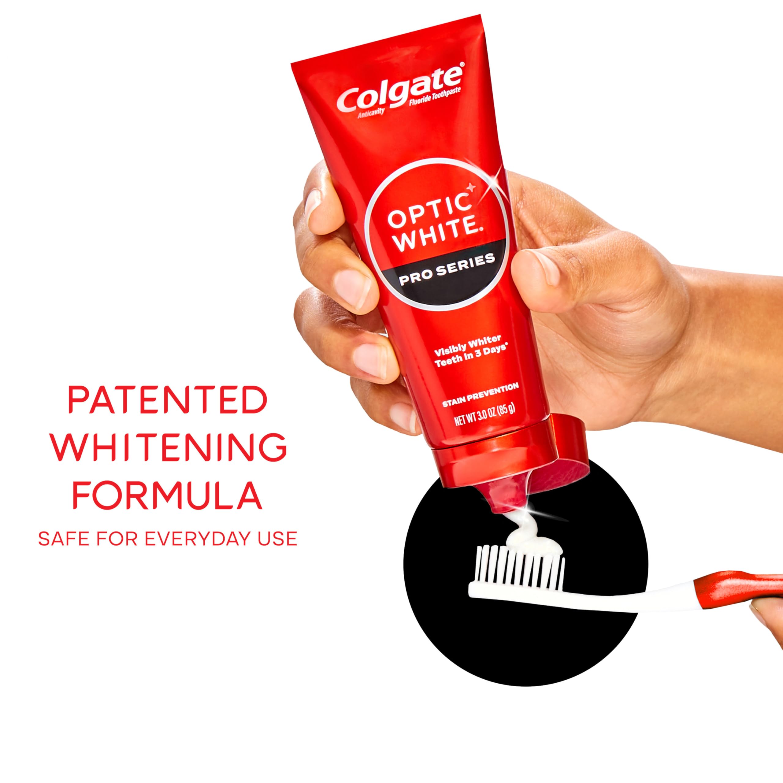 Colgate etiqueta de embalaje con información de ingredientes y uso