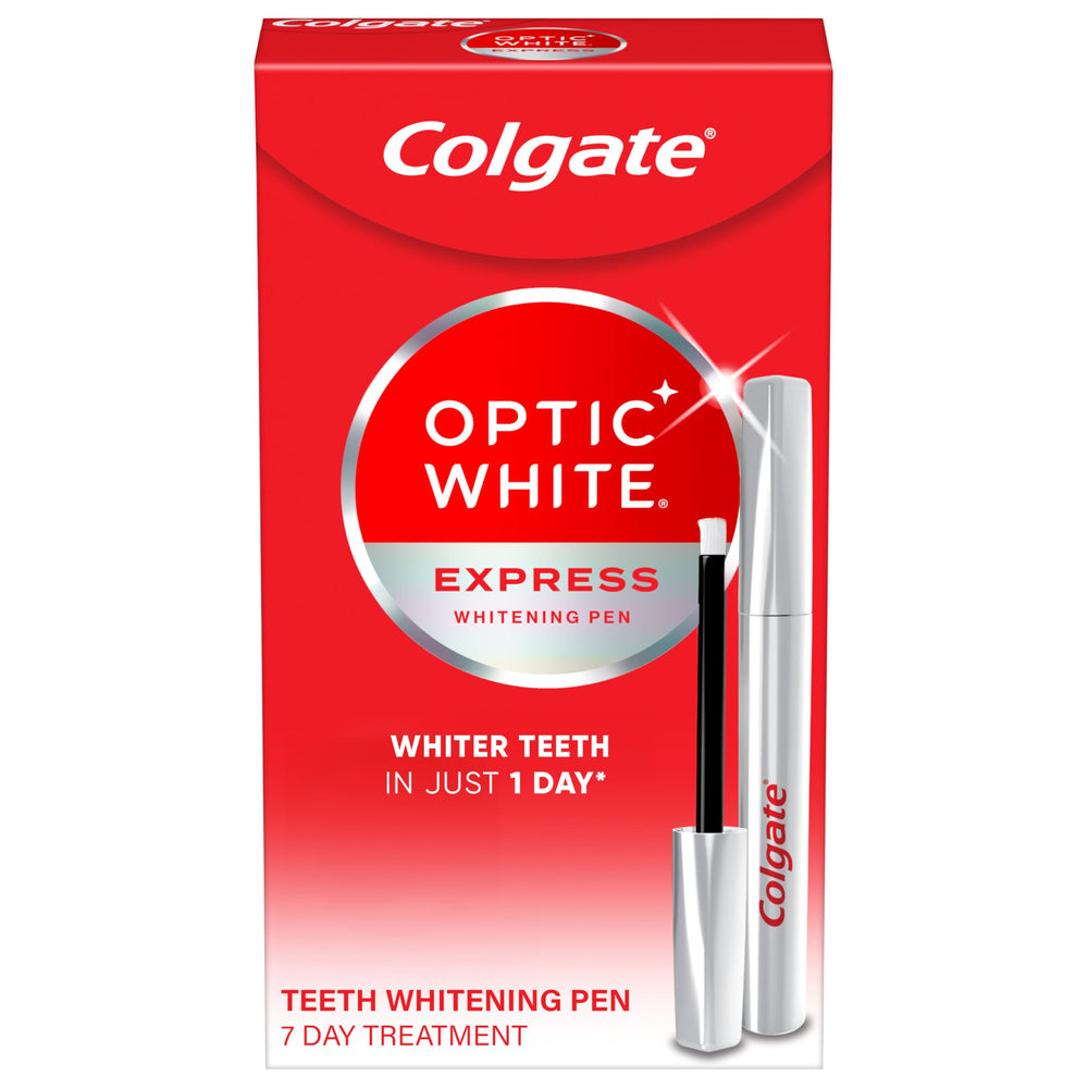 Colgate mostrando el bolígrafo frente compacto y práctico