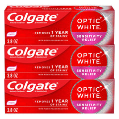 Colgate Optic White frontal mostrando el pack y beneficios visibles