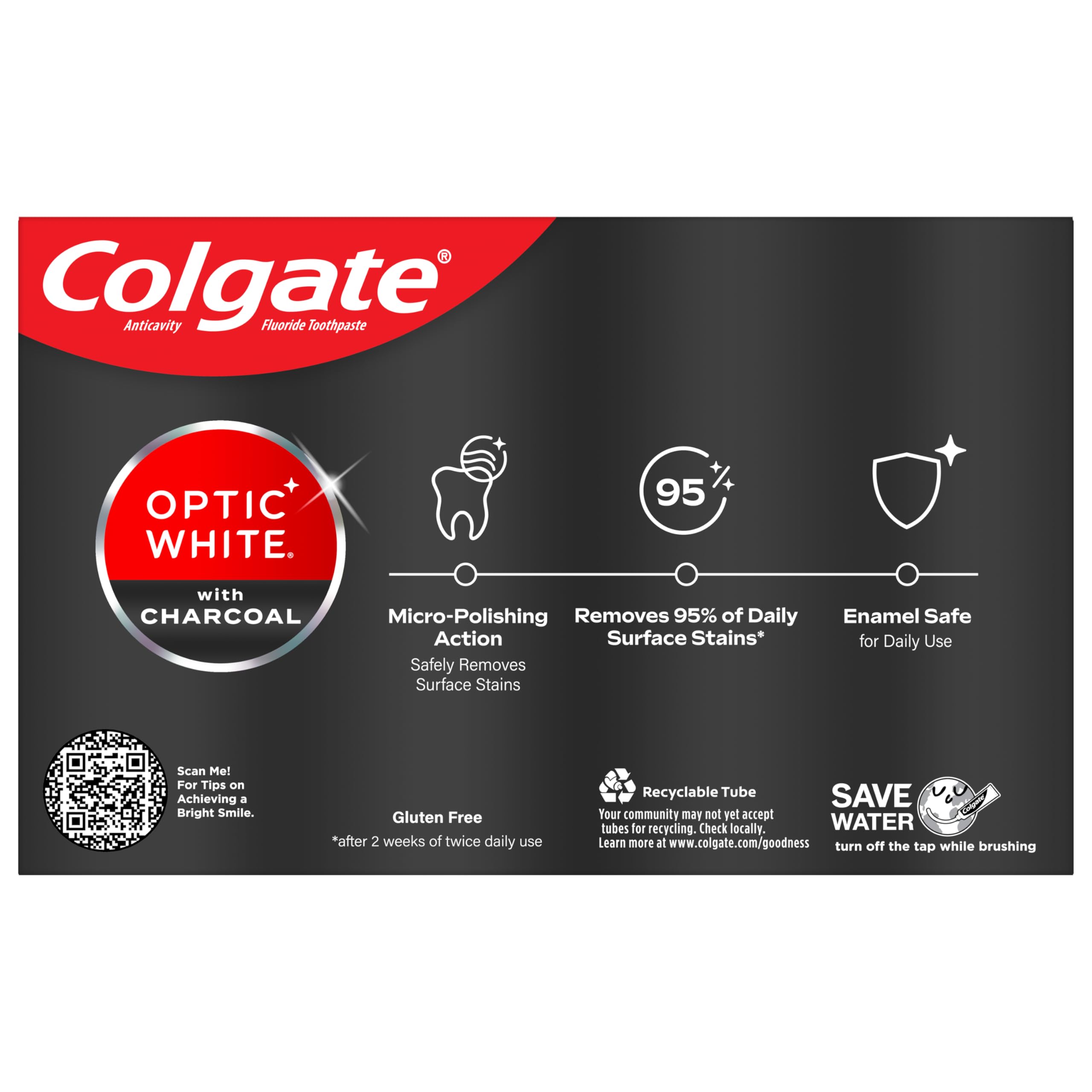 Colgate Optic White caja abierta mostrando los dos tubos incluidos