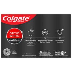 Colgate Optic White caja abierta mostrando los dos tubos incluidos