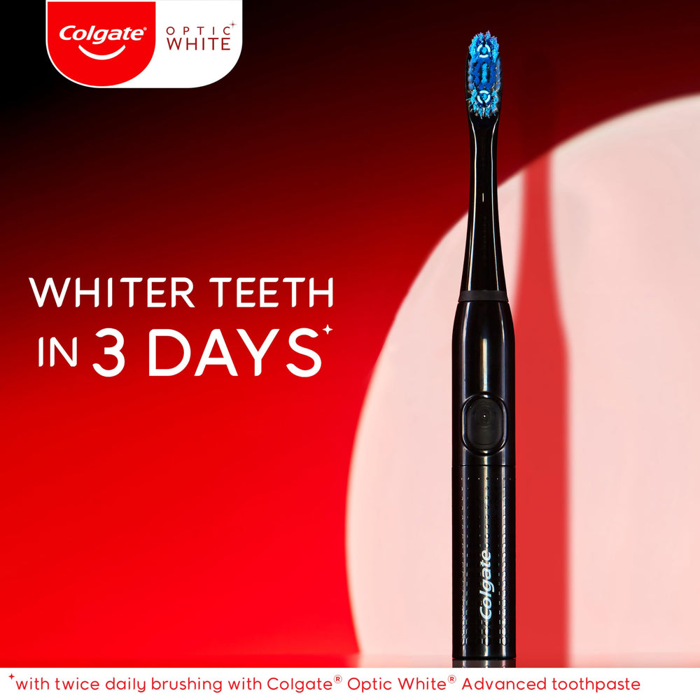 Colgate cepillo eléctrico en vertical demostrando ergonomía y control