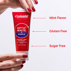 Colgate Optic White Purple empaque del paquete triple para mejor valor
