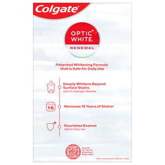 Colgate Optic White Renewal caja abierta con dos tubos listos para usar