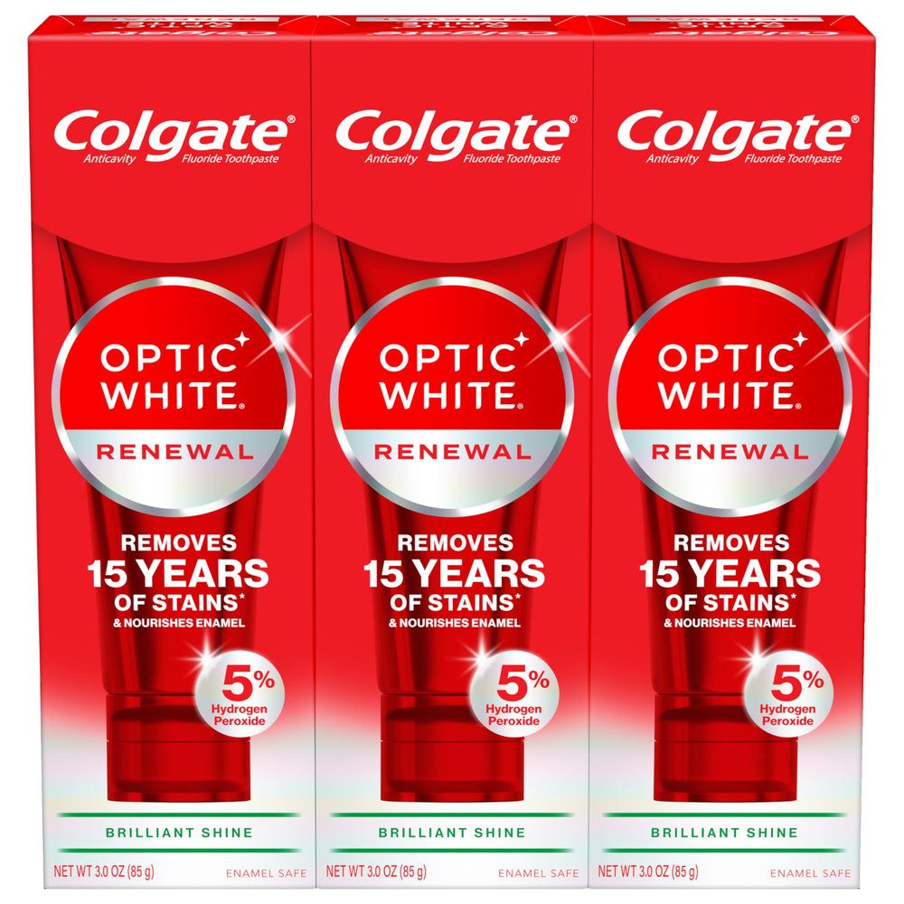 Colgate mostrando el frente del empaque y beneficio blanqueador visible