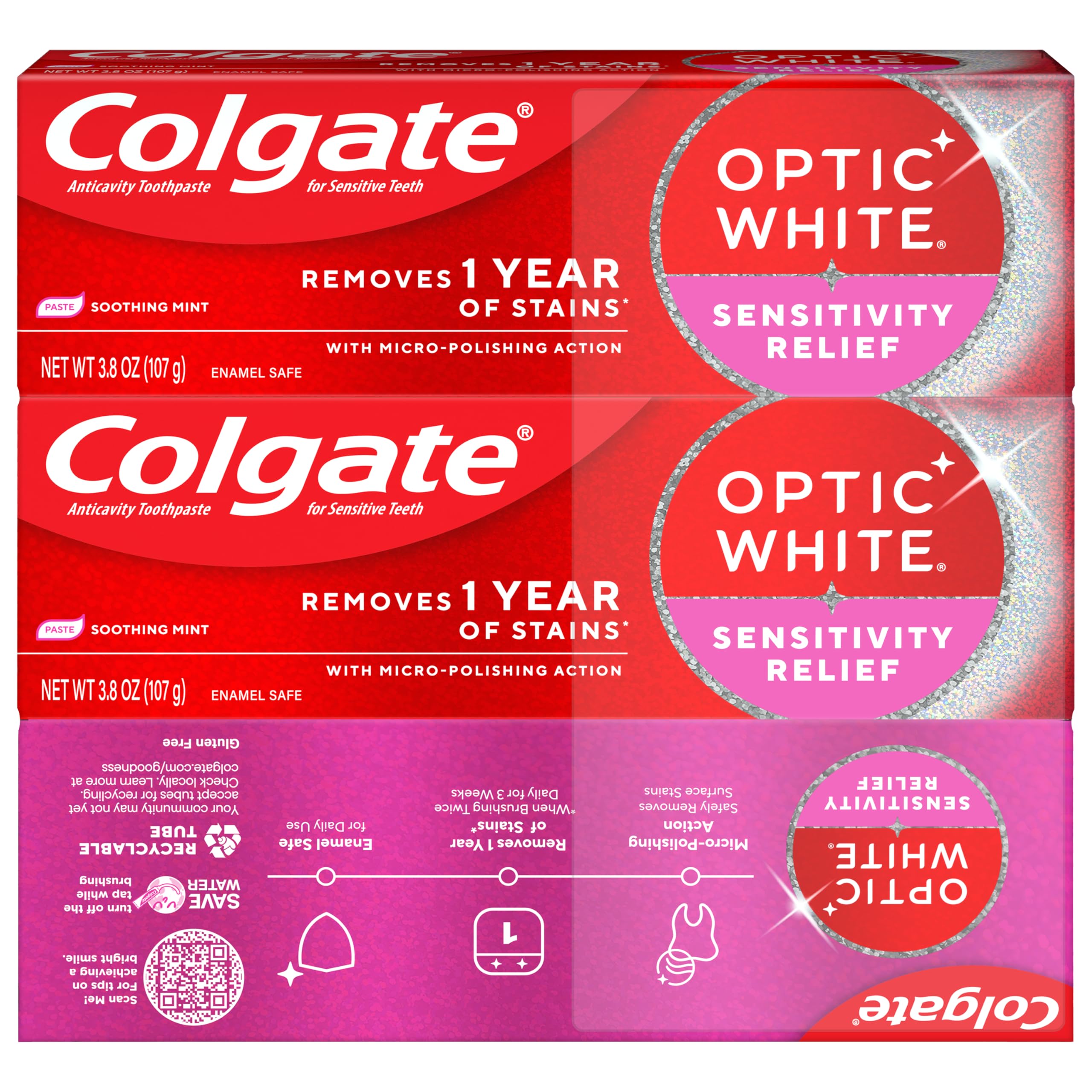 Colgate Optic White sonrisa mostrando dientes más brillantes y confianza