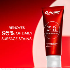 Colgate Optic White textura de pasta en tubo para pulido y frescura