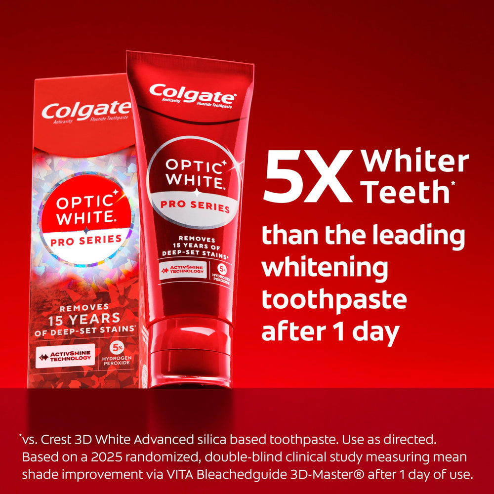 Colgate Optic White Pro Series detalle del cierre del tubo mostrando facilidad de uso y sello