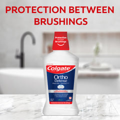 Colgate Ortho Defense detalle de etiqueta con información sobre flúor