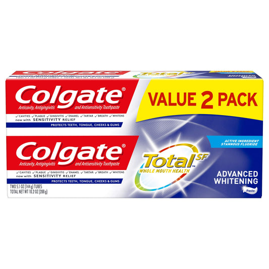 Colgate pack frontal mostrando los dos tubos y beneficio protección completa