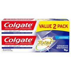 Colgate pack frontal mostrando los dos tubos y beneficio protección completa