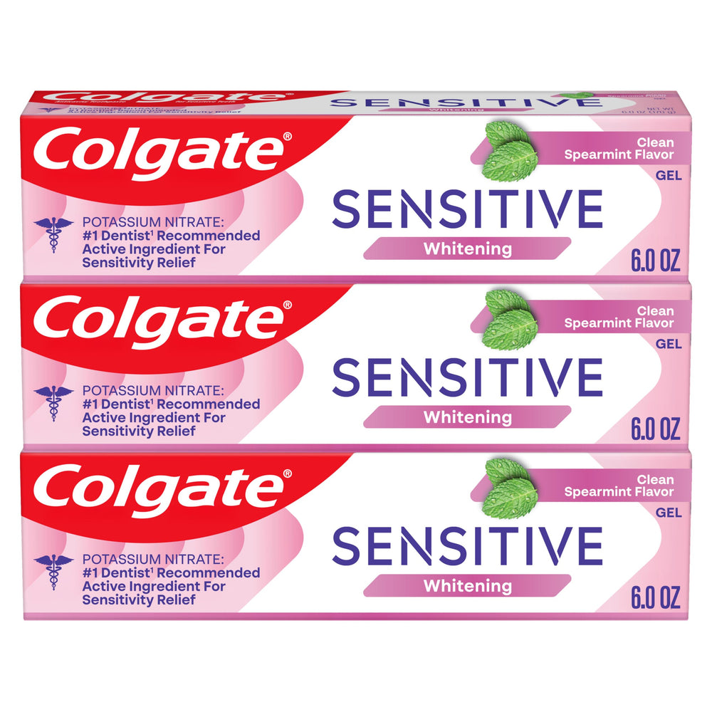 Colgate paquete frontal Clean Spearmint mostrando beneficio de alivio
