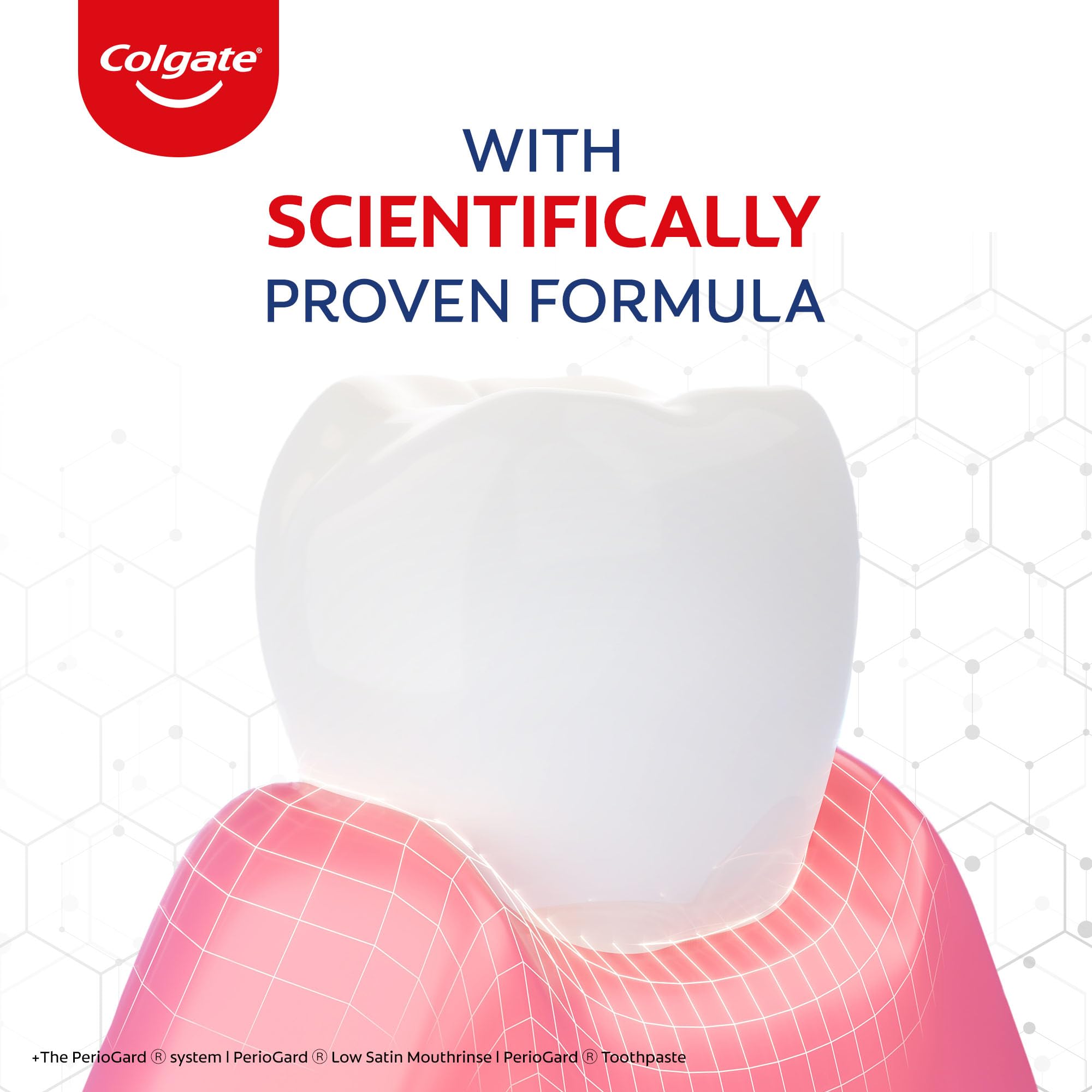 Colgate PerioGard tubo en mano para mostrar tamaño y portabilidad