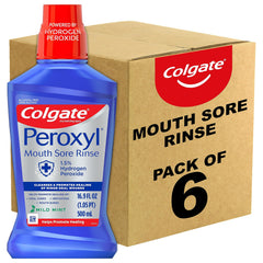 Colgate Peroxyl frente del envase mostrando etiqueta y beneficio de limpieza oral