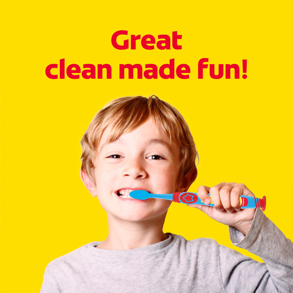 Colgate agarre del mango ergonómico para manos pequeñas comodiad y control