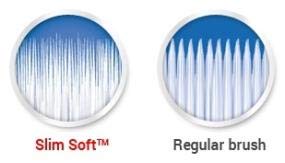 Colgate comparación de tamaño de cabezal compacto para acceso fácil