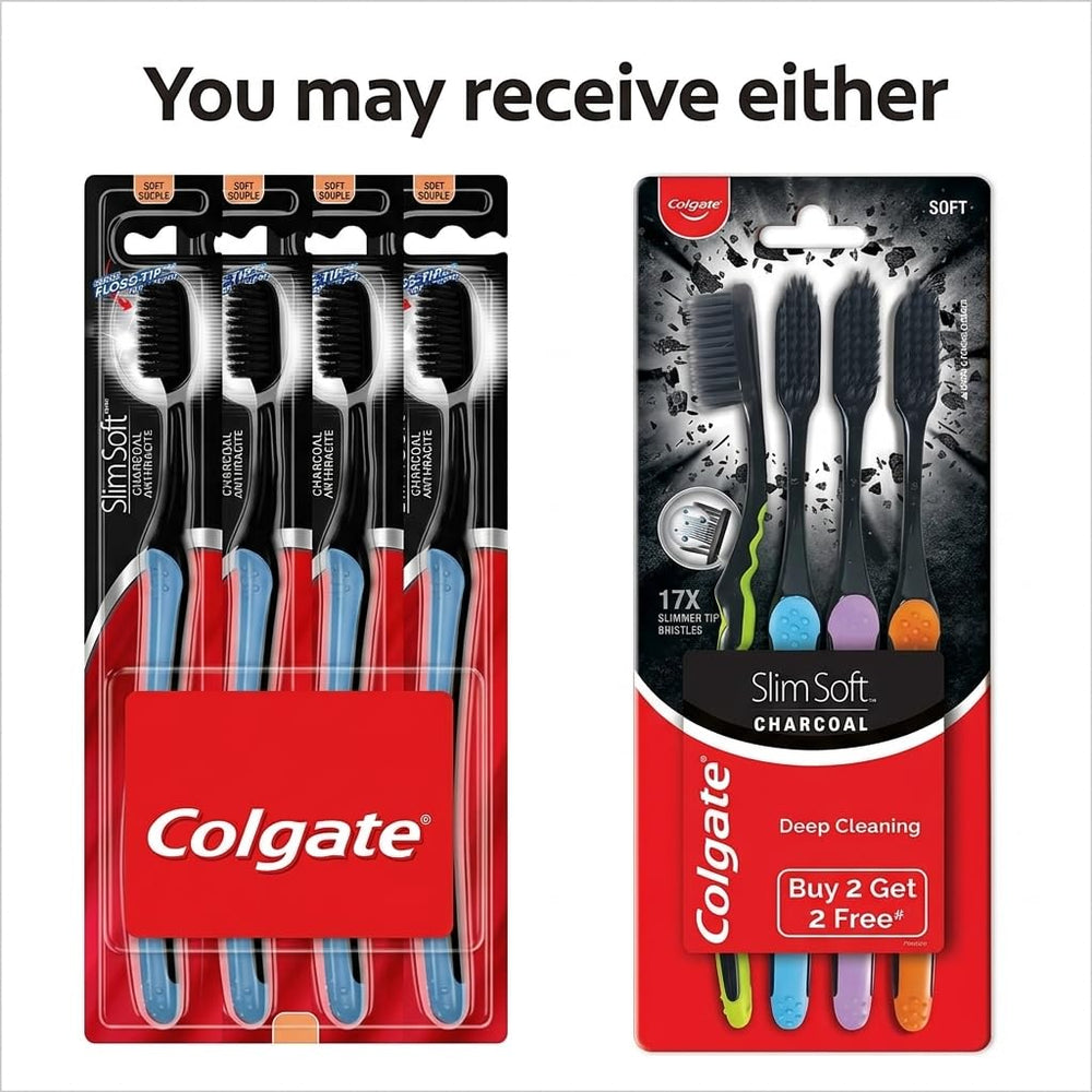Colgate Slimsoft Charcoal primer plano de cerdas finas que mejora limpieza interdental