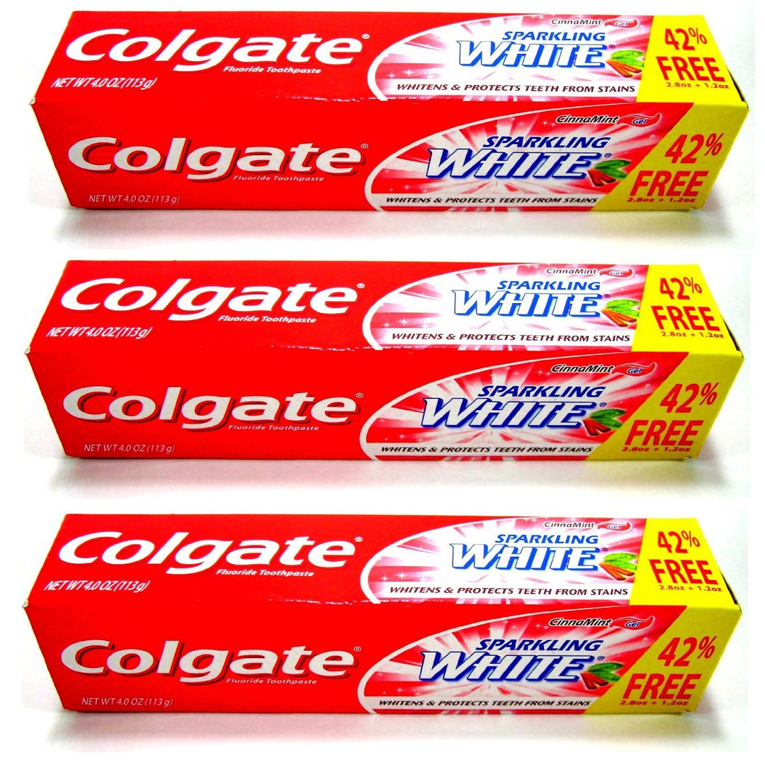 Colgate frasco frontal mostrando etiqueta y blanqueo eficaz