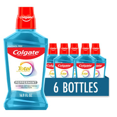 Colgate botella frontal mostrando etiqueta y volumen 500 mL para frescura prolongada