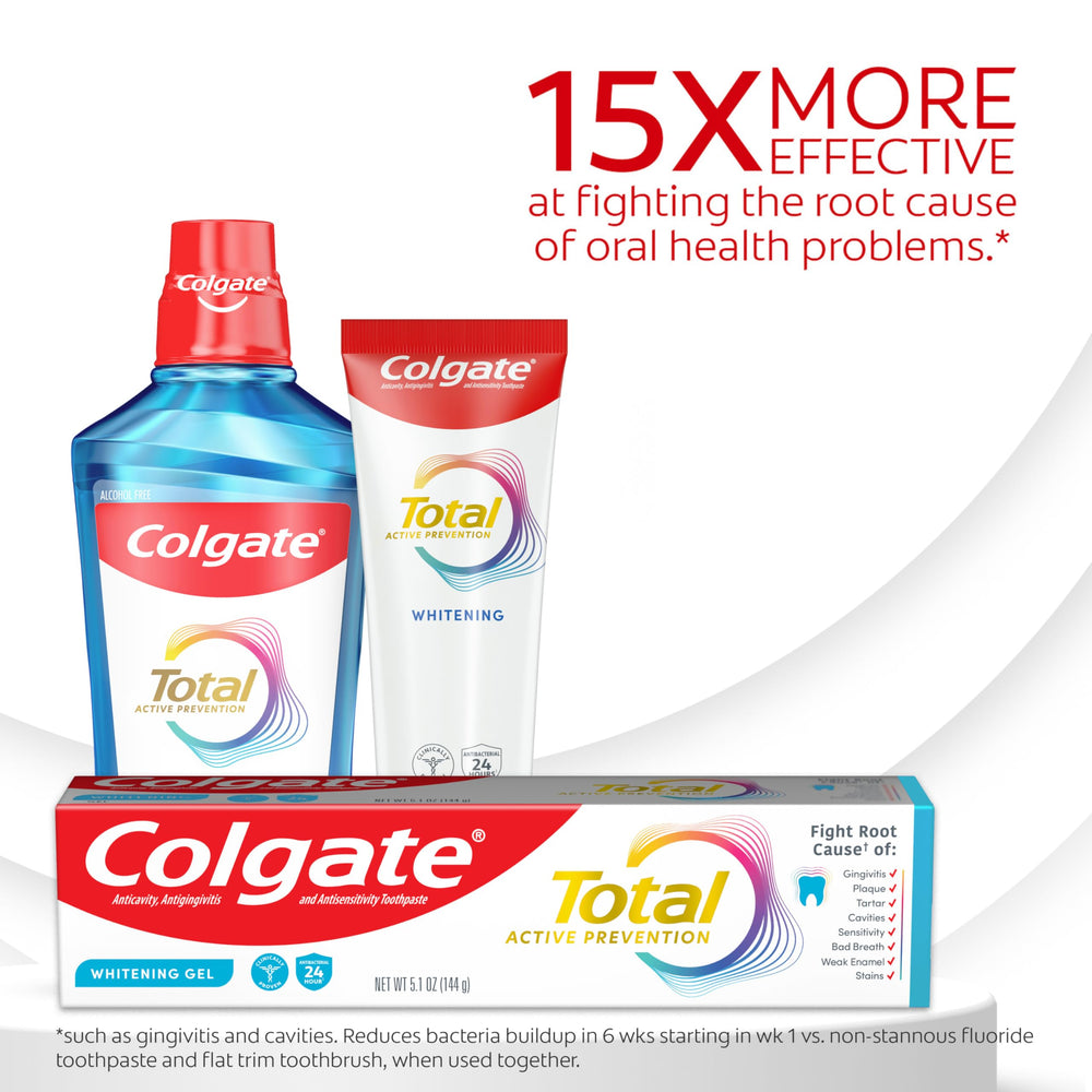 Colgate Total textura del gel clara que facilita el blanqueamiento