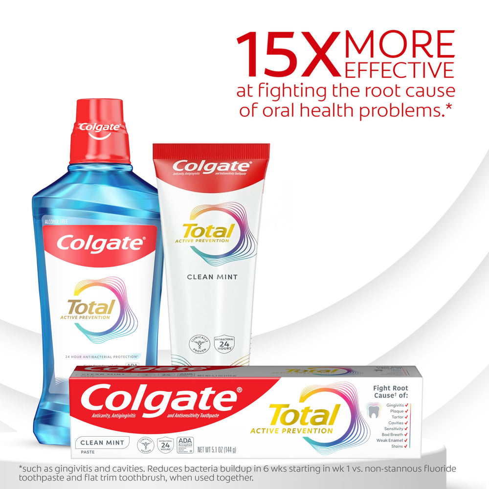 Colgate Total tubo abierto con pasta mostrando cantidad y consistencia