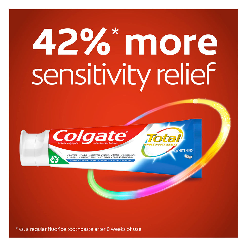 Colgate Total textura de la pasta en primer plano para ver el brillo