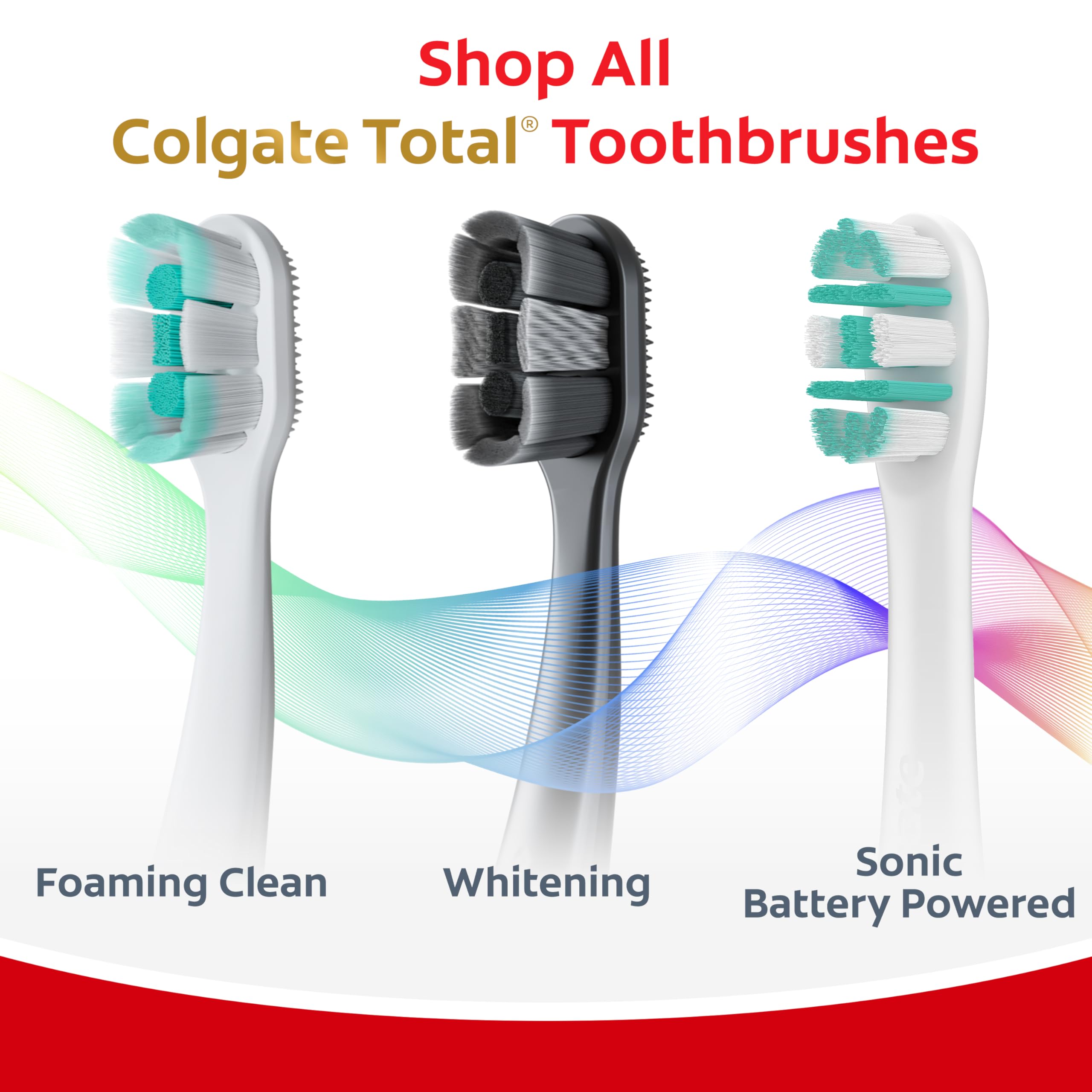 Colgate cepillo junto a una moneda para comparar tamaño y ergonomía