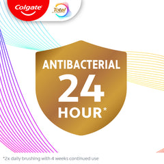 Colgate porción de pasta en cepillo mostrando consistencia y cobertura
